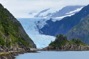 View of Holgate Glacier in Kenai Fjords National Park, Seward, Alaska.